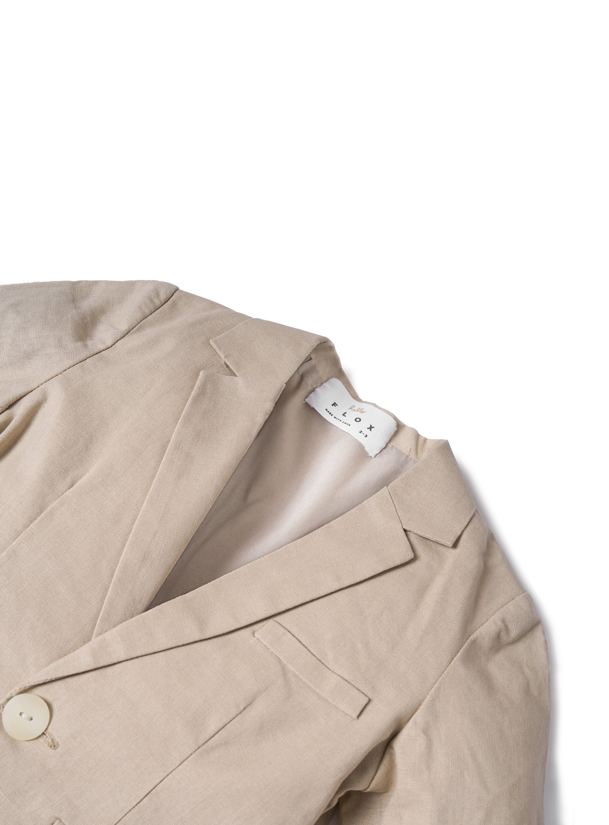 cafe au lait blazer with cream button