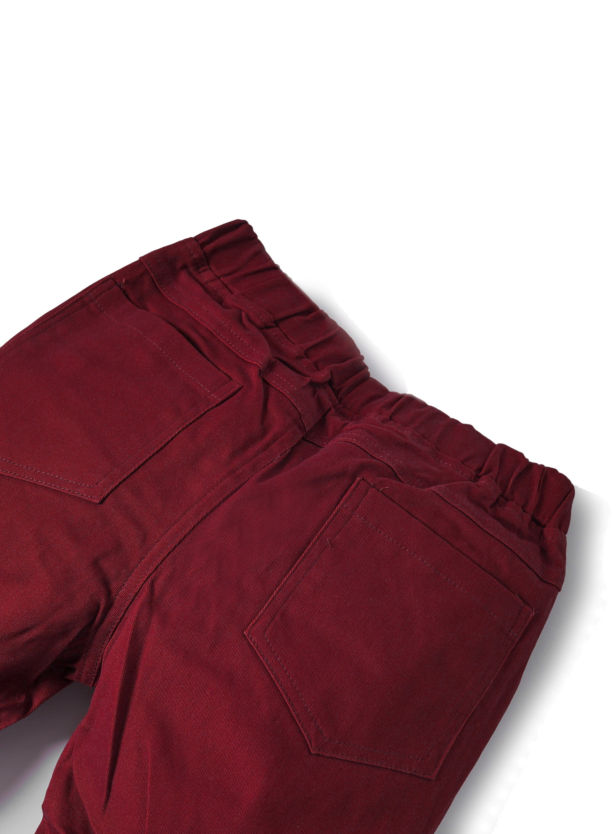 dark cherry chinos with stretchable waist