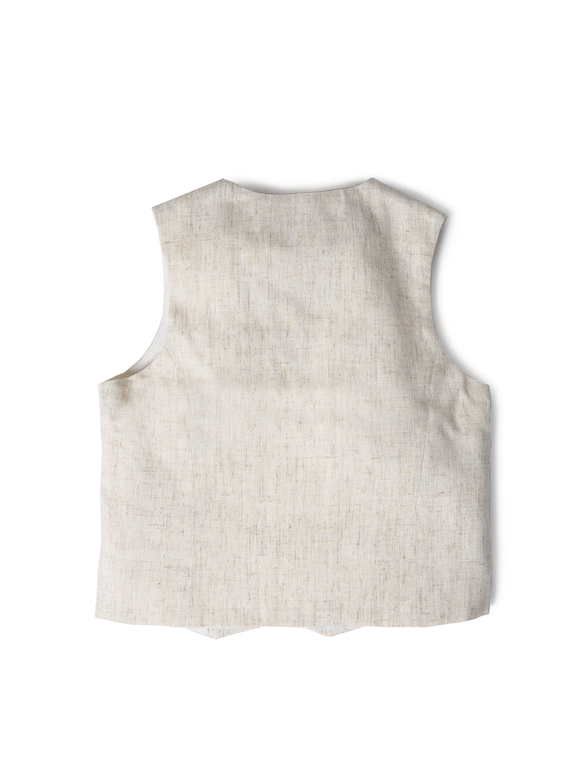 textured sandy beach vest with off white buttons