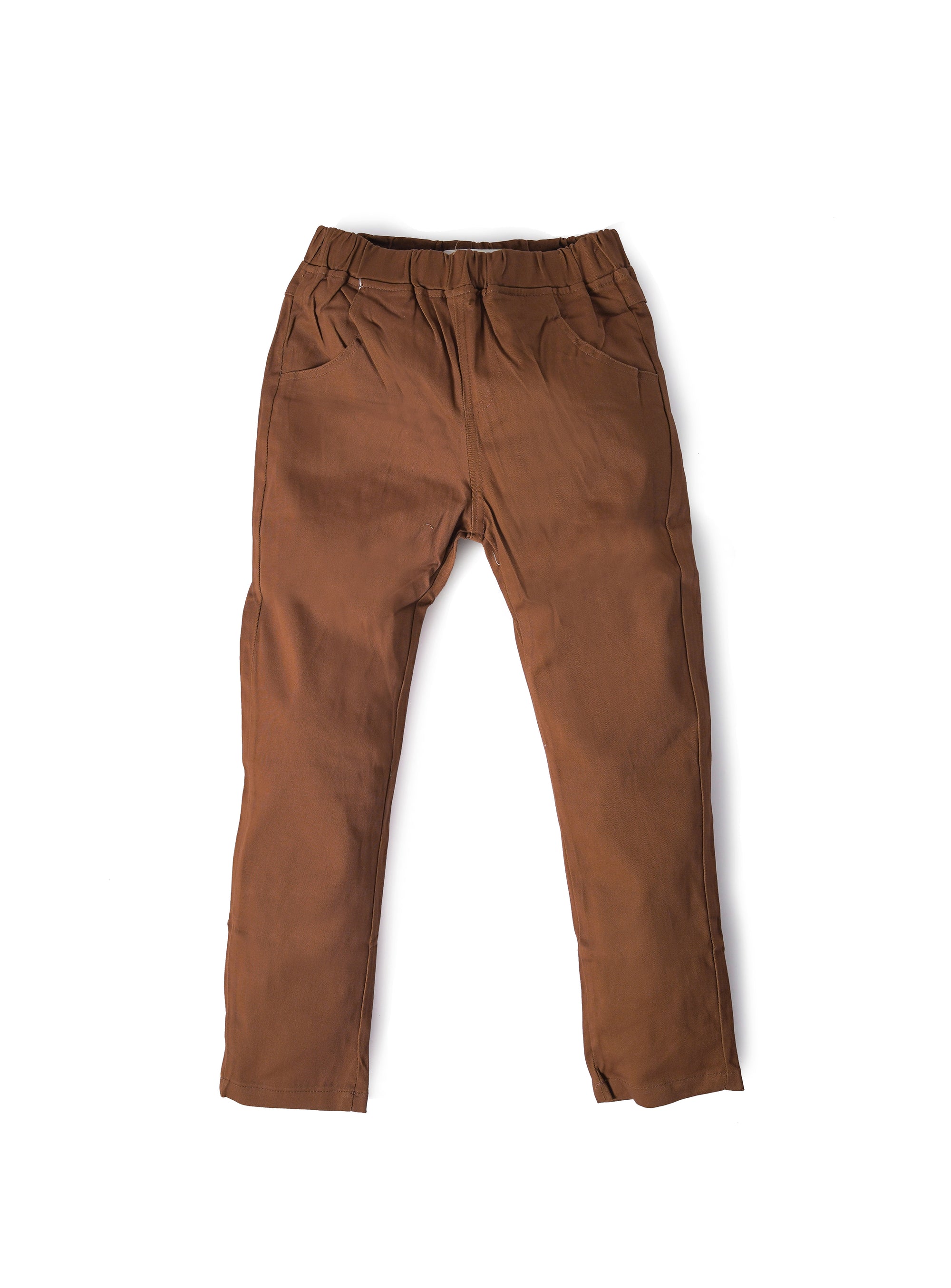 caramel brown chinos with stretchable waist