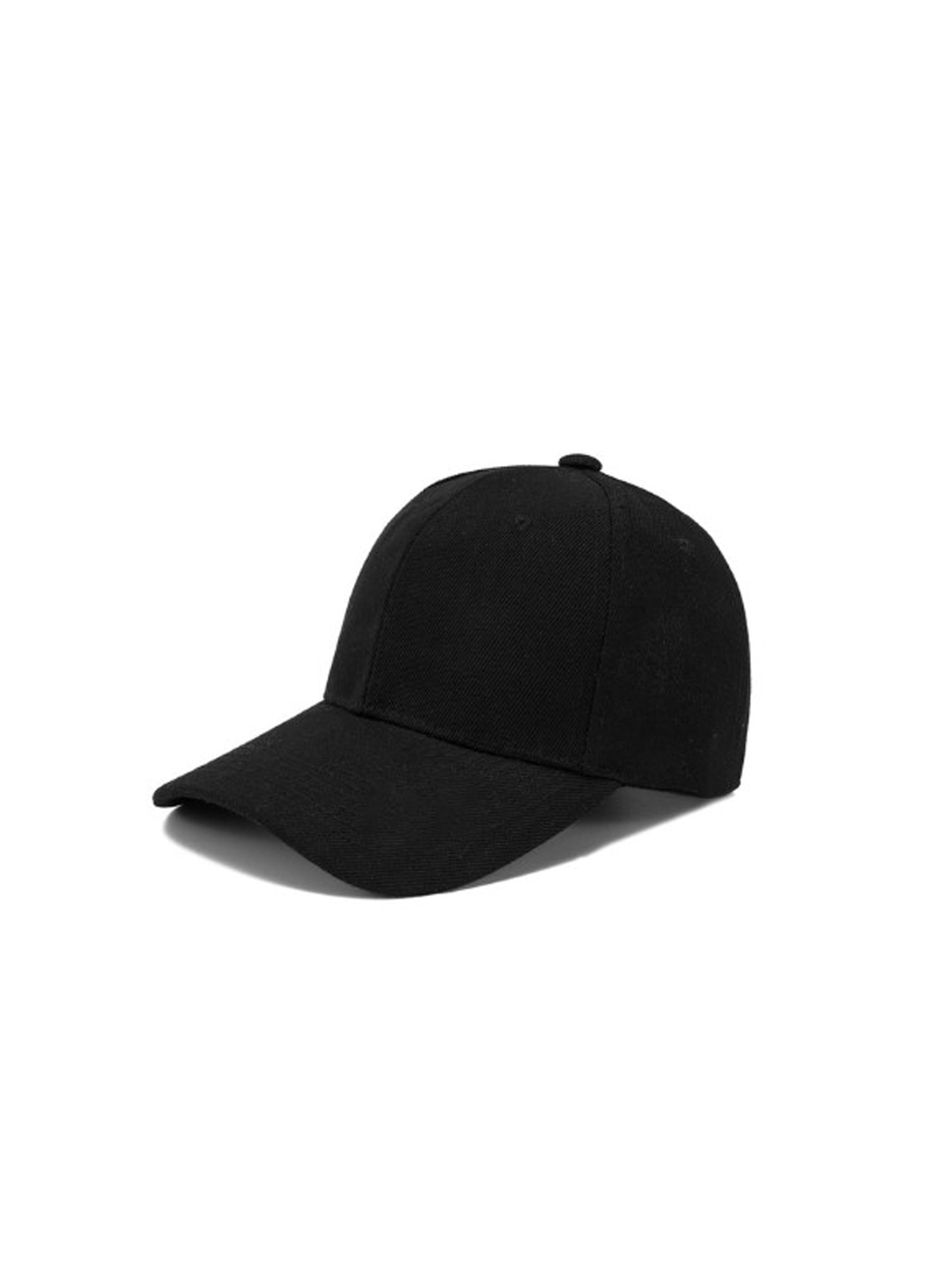pitch black cap with adjustable strap