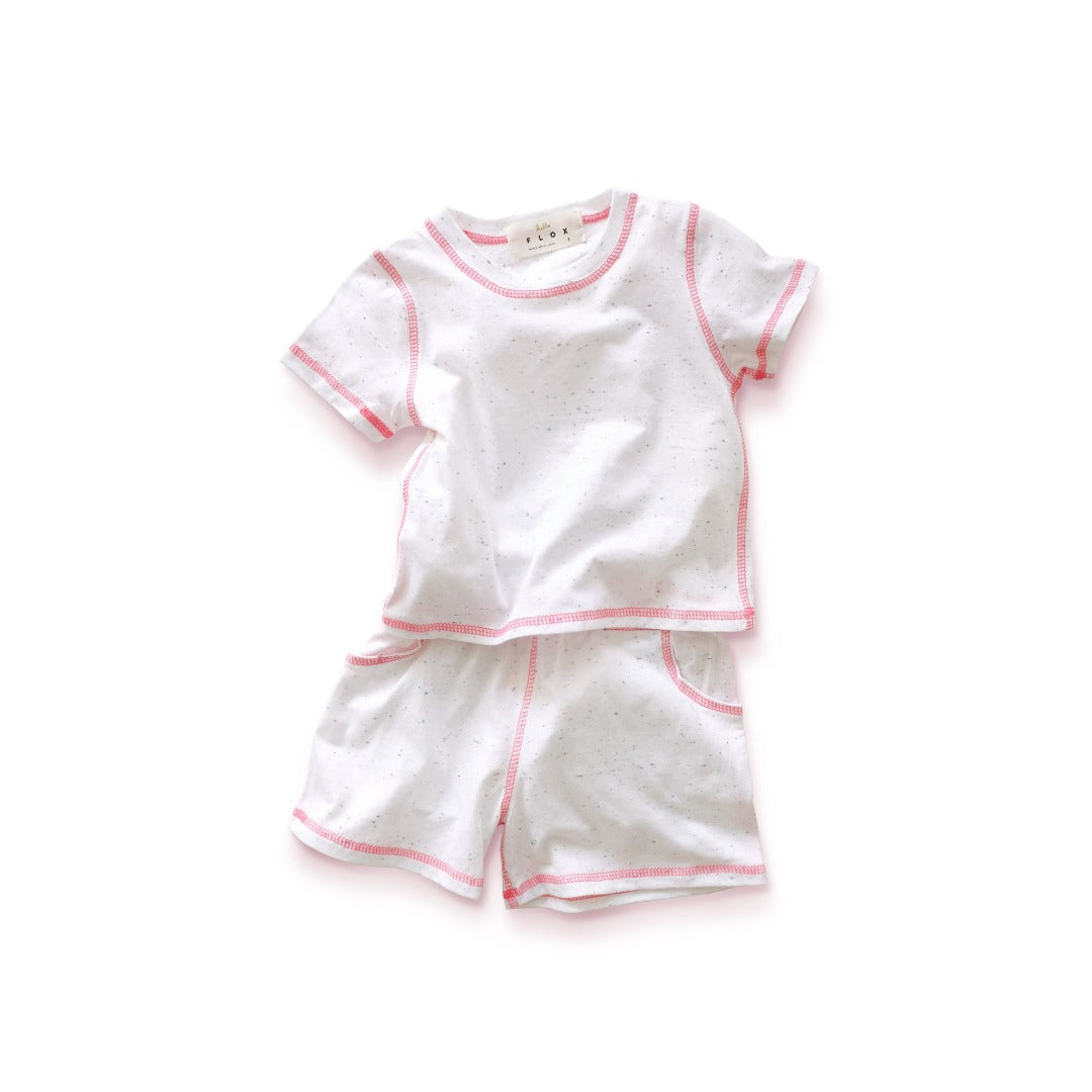 white with rainbow dots leisurewear