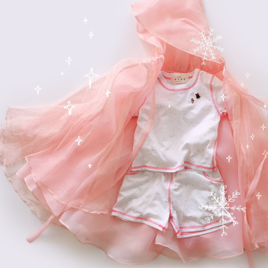 white with rainbow dots leisurewear