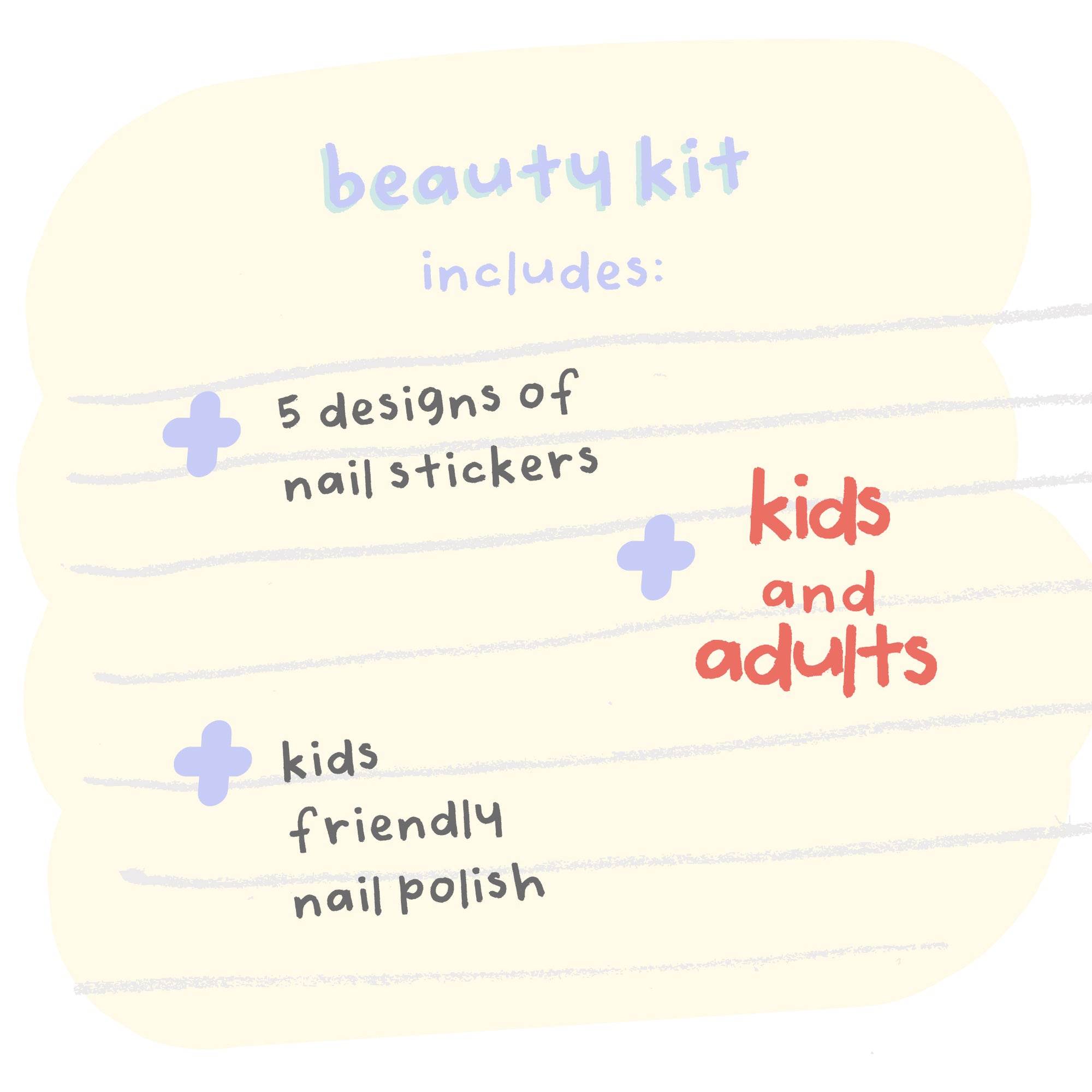 beauty kit - fruits nail sticker with powder pink and sage green nail polish