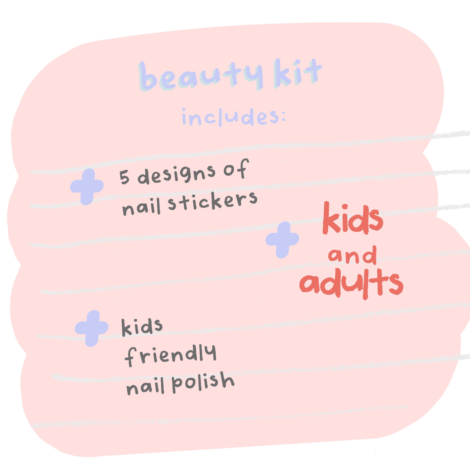 beauty kit - animals nail sticker with vanilla white and honey yellow nail polish